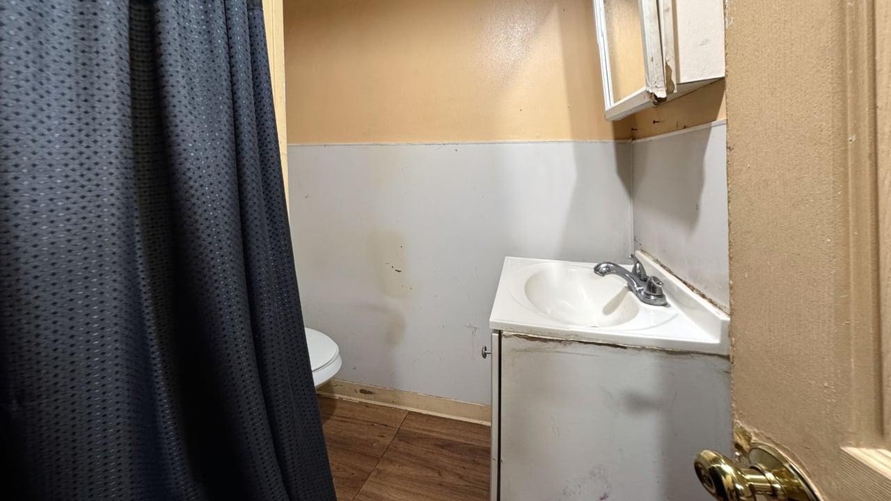 1041 North Ridgeway Avenue Chicago, IL 60651 - Photo 27 of 33 a bathroom with a sink and mirror with toilet
