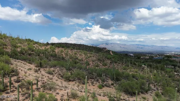 a view of a city with mountains in the background