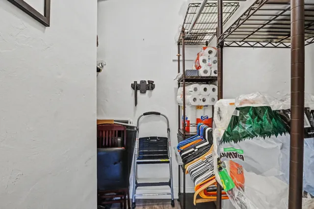 a view of a backyard with palm trees