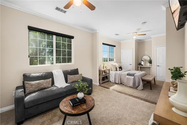 an aerial view of a house