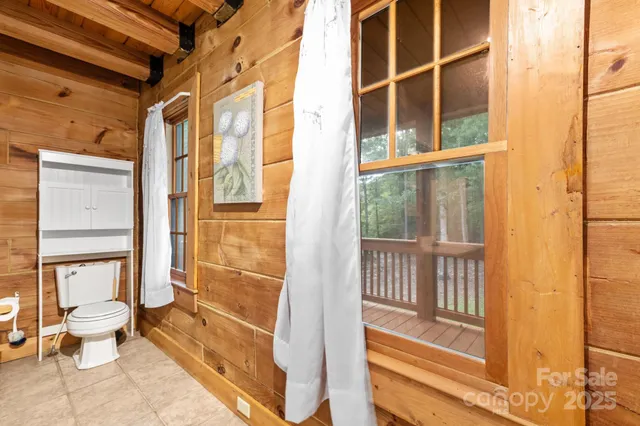 a view of a balcony with toilet
