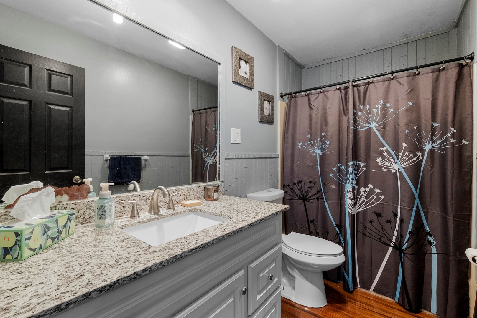 808 Stonegate Road New Lenox, IL 60451 - Photo 11 of 24 a bathroom with a granite countertop sink toilet and shower