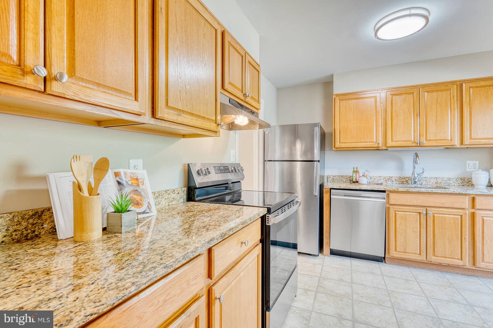 9238 Three Oaks Drive Silver Spring, MD 20901 - Photo 11 of 42 a kitchen with stainless steel appliances granite countertop a sink stove and refrigerator