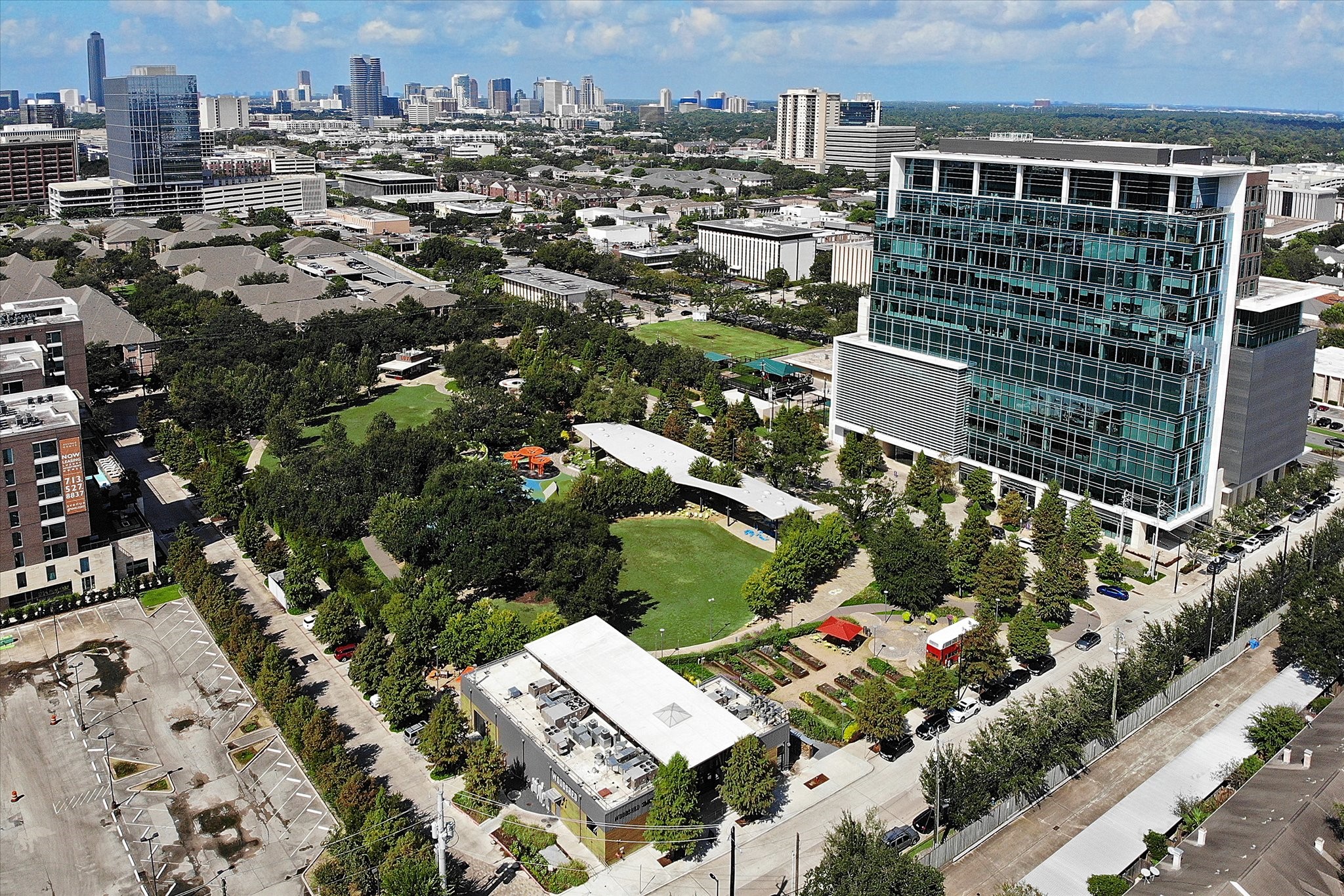 2415 West Main Street Houston, TX 77098 - Photo 46 of 48 Levy Park... A beloved Upper Kirby gem, offers lush lawns, shaded seating, lively programming, and dog friendly spaces—an inviting urban oasis where neighbors come together to enjoy the outdoors.
