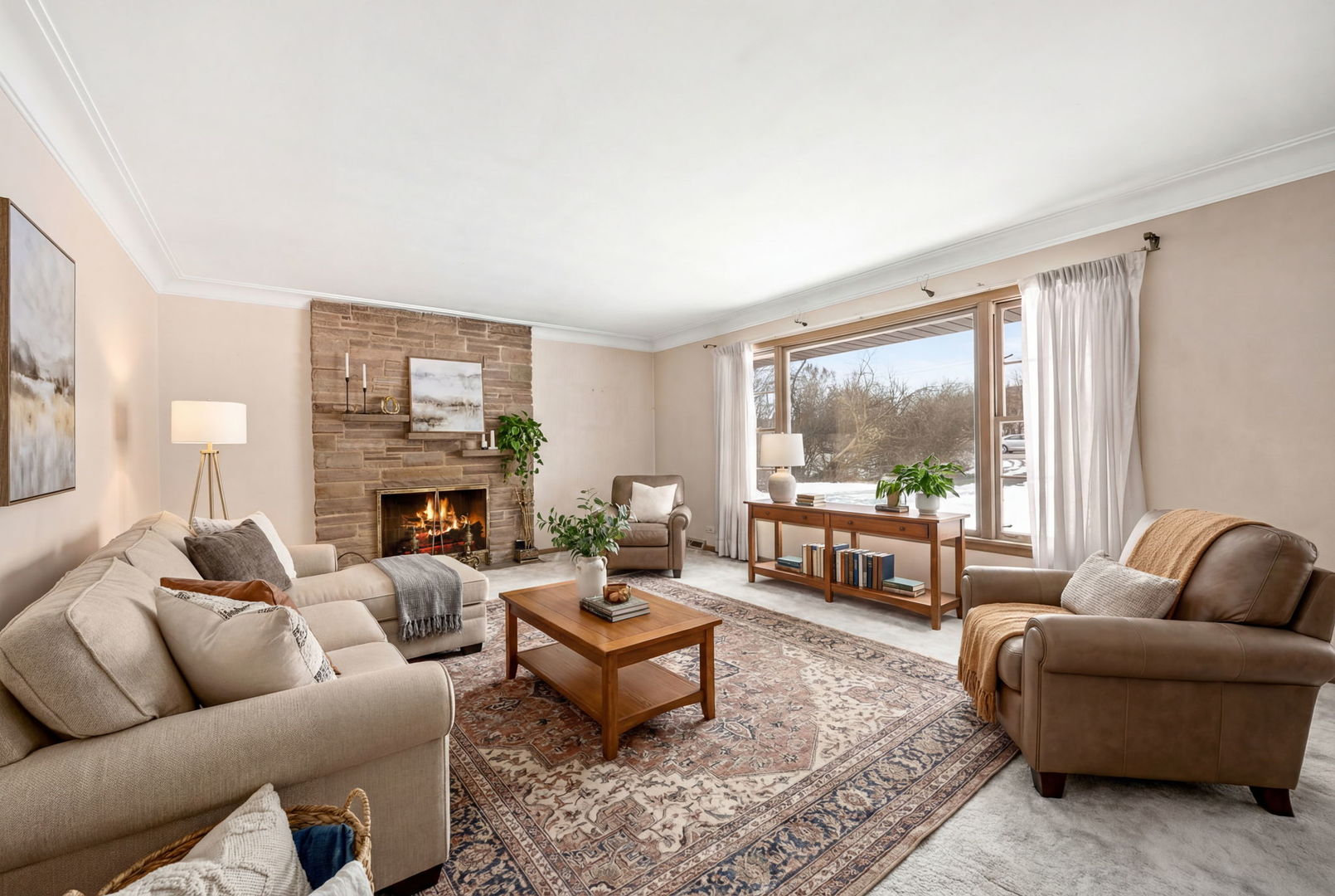 1927 Warrenville Road Lisle, IL 60532 - Photo 15 of 41 a living room with furniture fireplace and a large window
