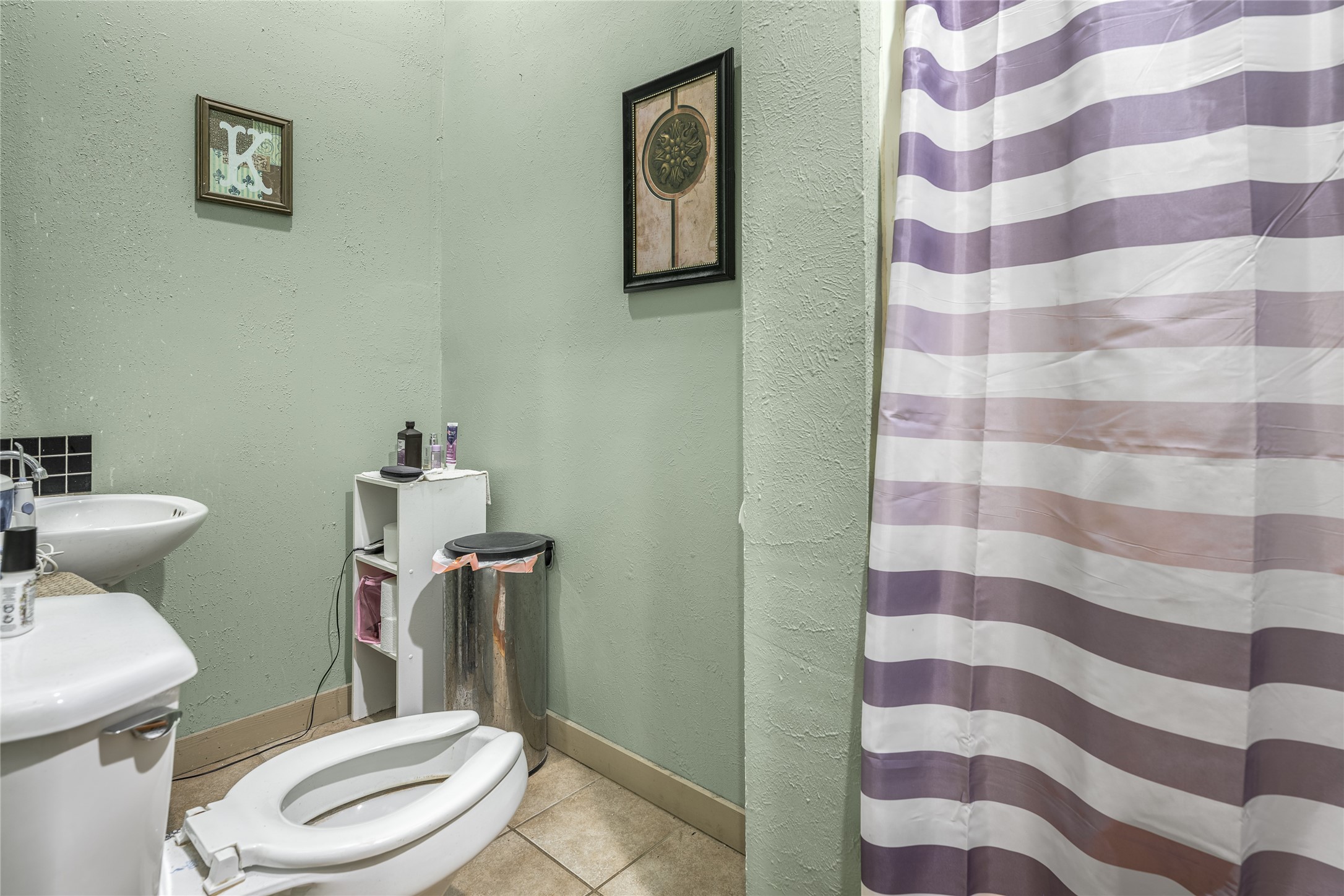1000 North Park Street Brenham, TX 77833 - Photo 19 of 23 a white toilet sitting next to a shower curtain