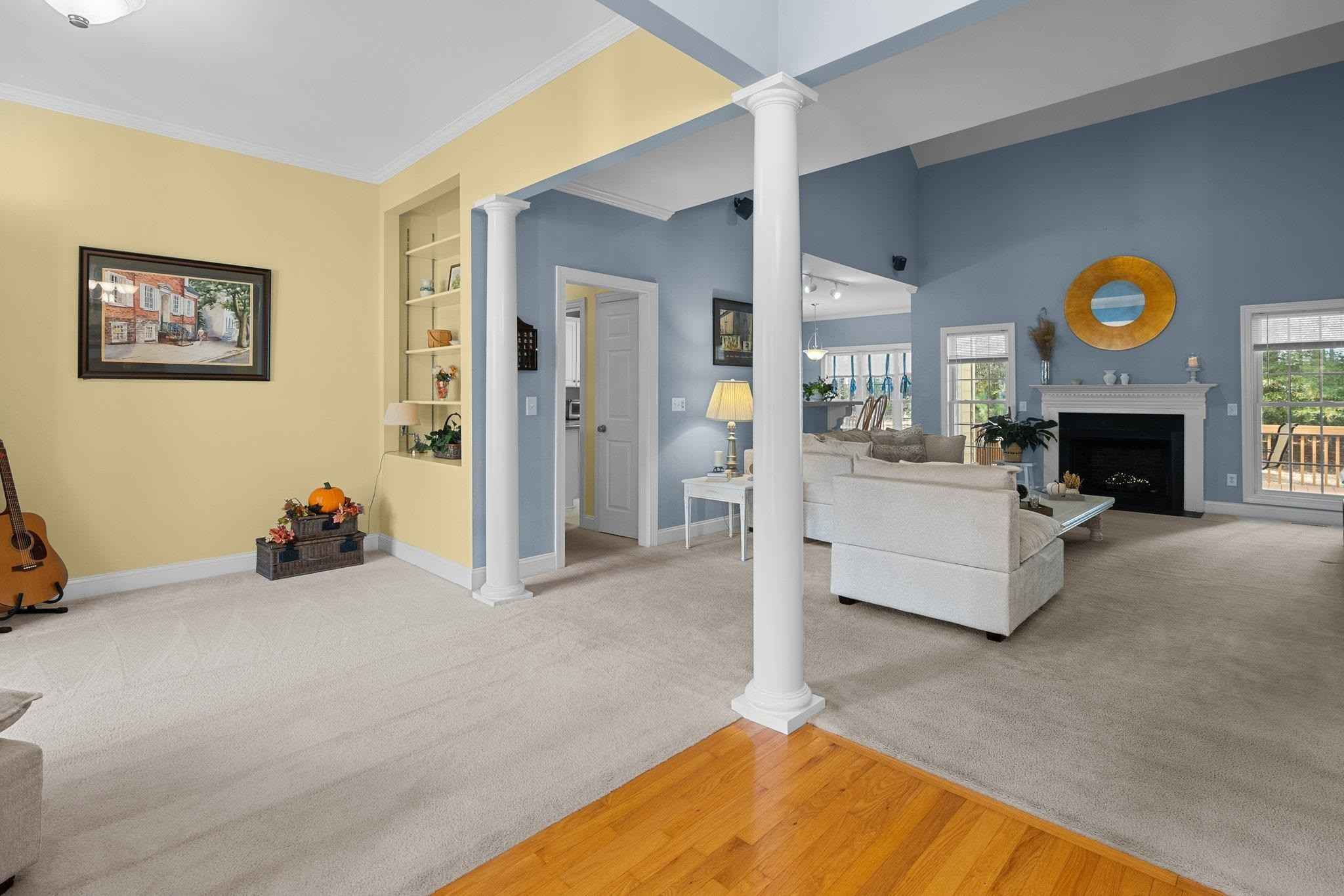 104 Shadow Lane Oxford, NC 27565 - Photo 4 of 38 a view of a livingroom with a fireplace and a workspace