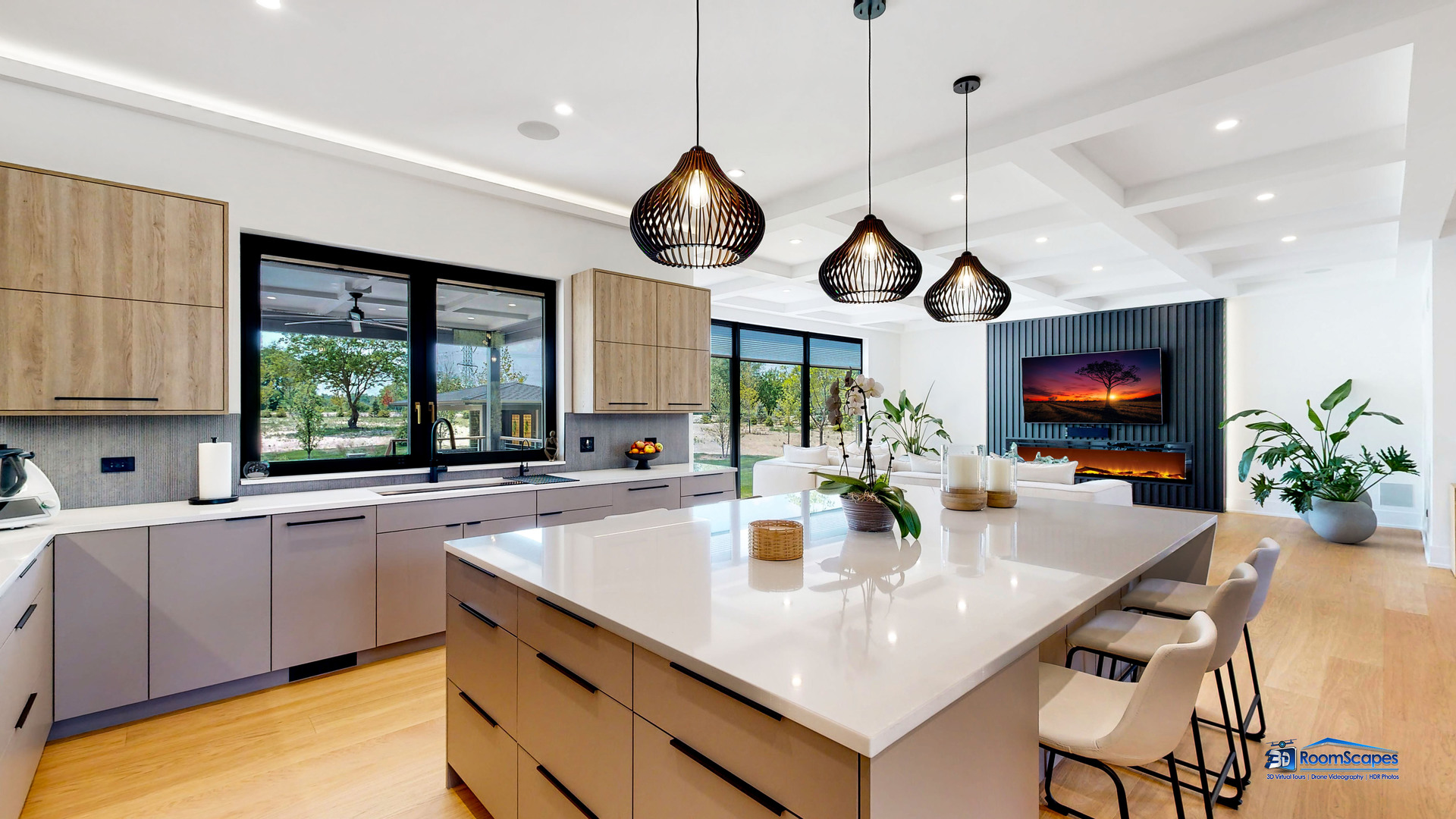 25 Rolling Hills Drive Barrington Hills, IL 60010 - Photo 18 of 127 a kitchen with a table a sink and living room view