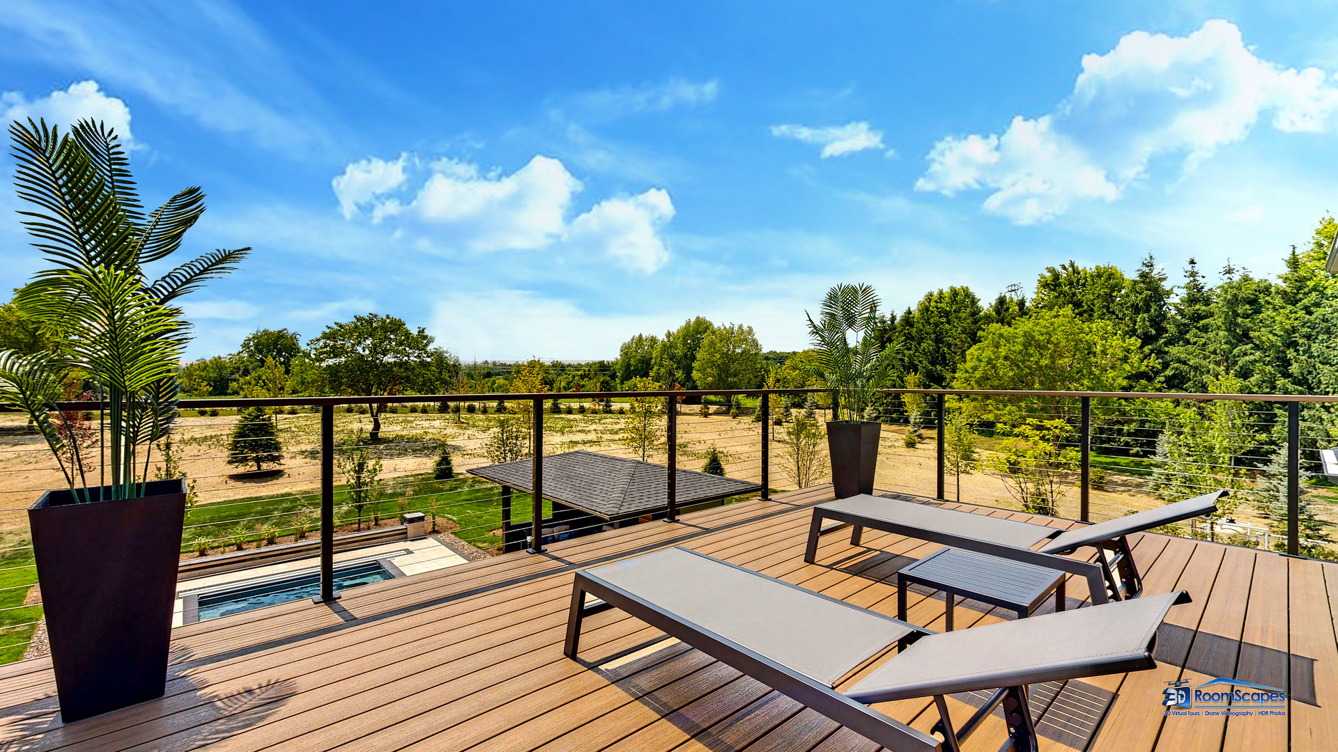 25 Rolling Hills Drive Barrington Hills, IL 60010 - Photo 42 of 127 a view of a balcony with chairs and wooden floor
