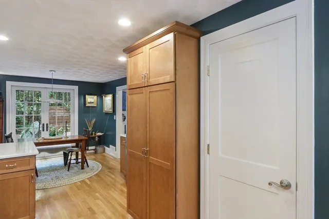 a view of a livingroom with furniture and wooden floor