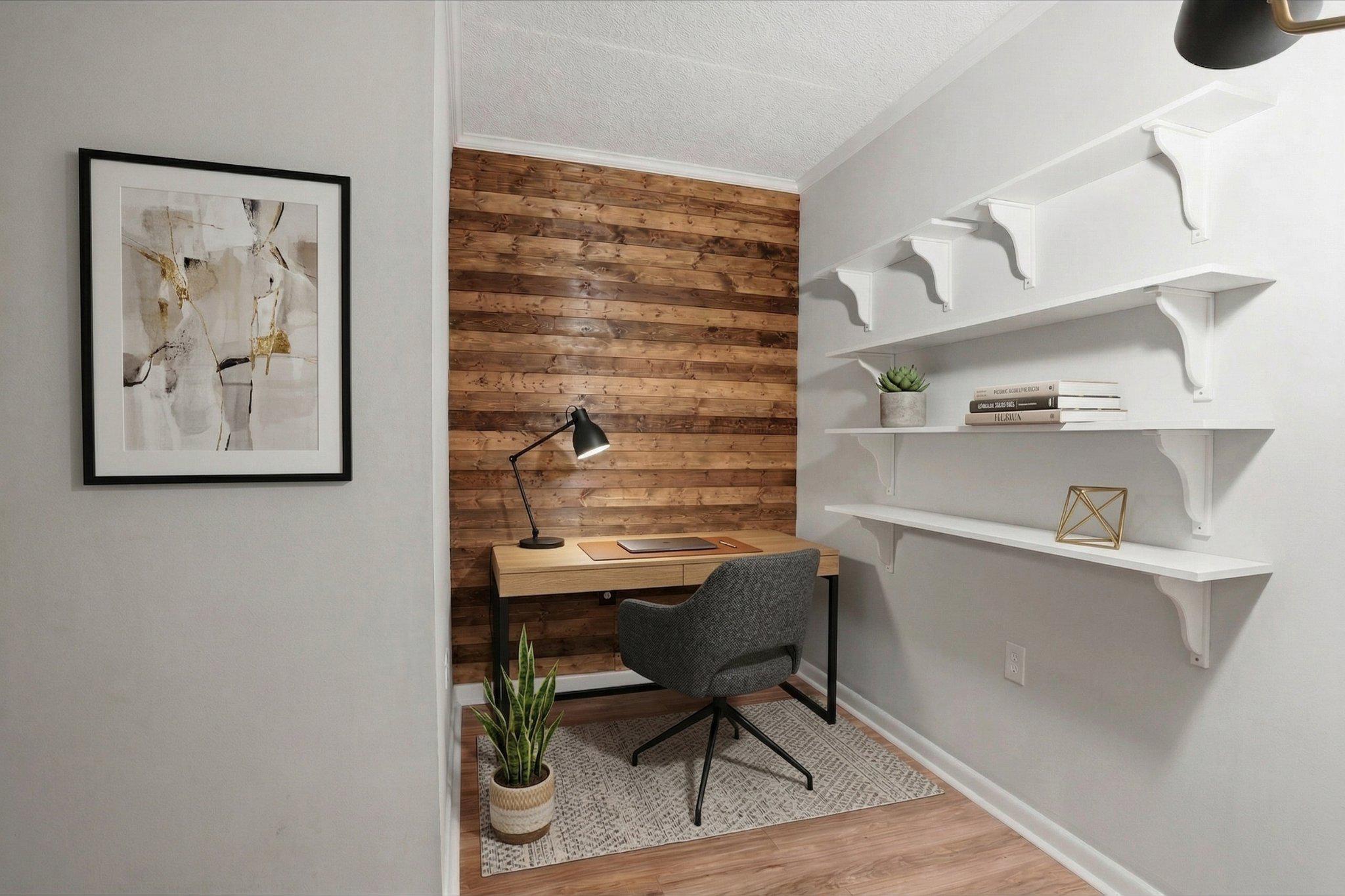 400 Glendale Road, Unit E34 Havertown, PA 19083 - Photo 17 of 30 AI Staged - Chic workspace with rustic charm.