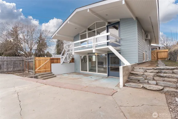 a view of a house with a patio