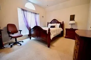 a view of a backyard with a large tree and wooden fence