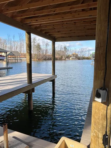 a view of a balcony with a door