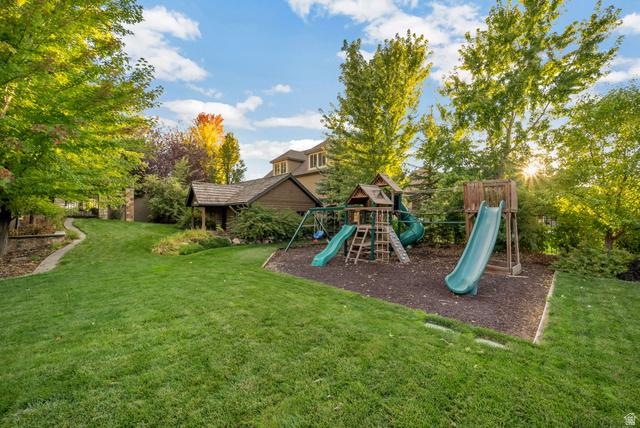 753 Sierra View Drive Mapleton, UT 84664 - Photo 57 of 58 two-story playhouse & jungle gym