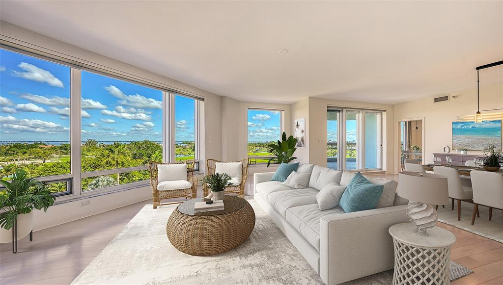 455 Longboat Club Road, Unit 608 Longboat Key, FL 34228 - Photo 11 of 57 Virtually staged Living room/Dining room.