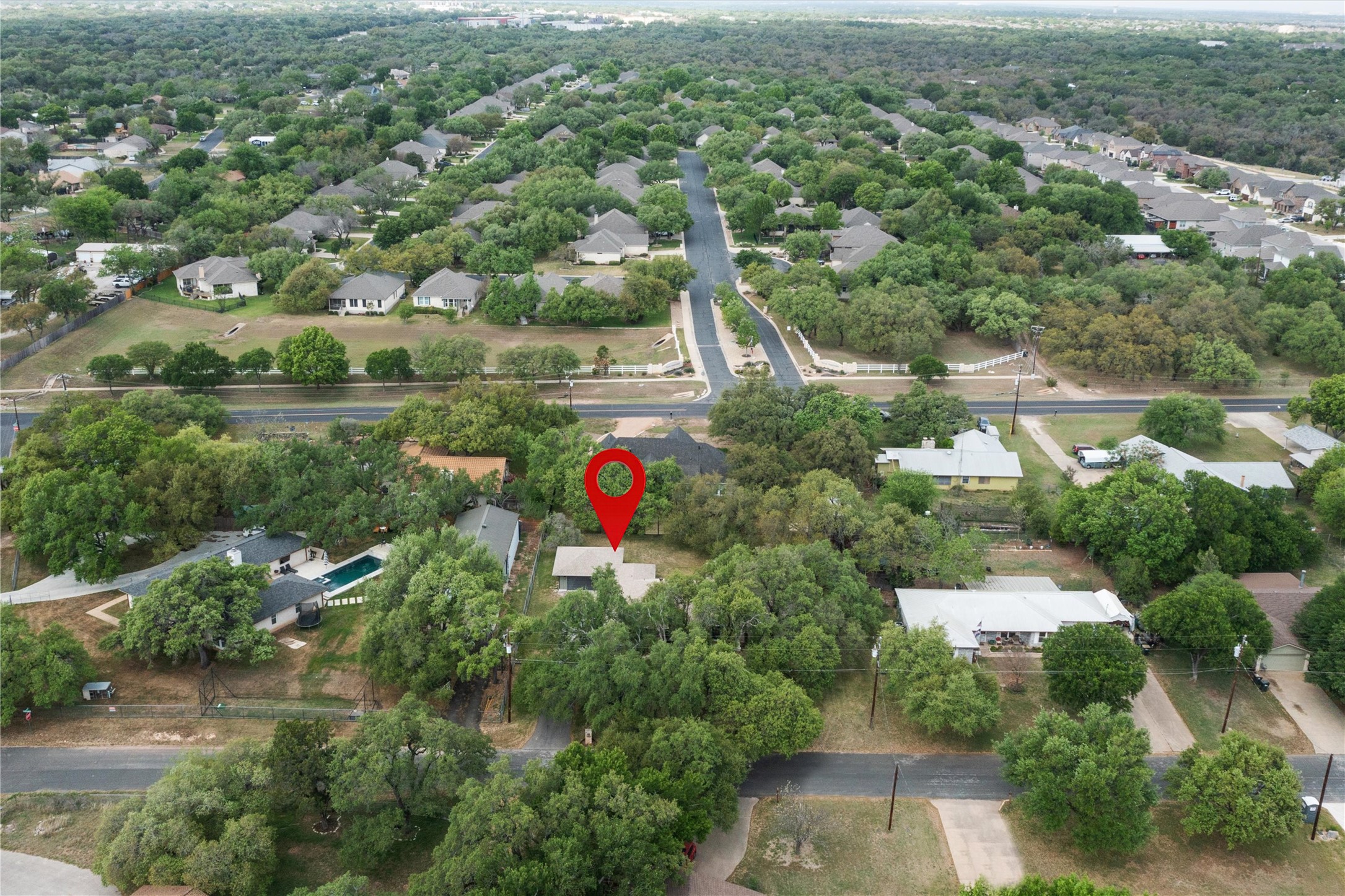 224 Clear Spring Road Georgetown, TX 78628 - Photo 38 of 40 an aerial view of a houses with outdoor space and street view