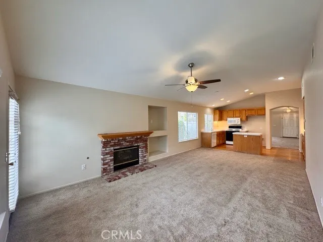 an empty room with closet