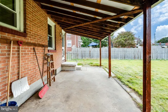 a view of a swimming pool with a garden