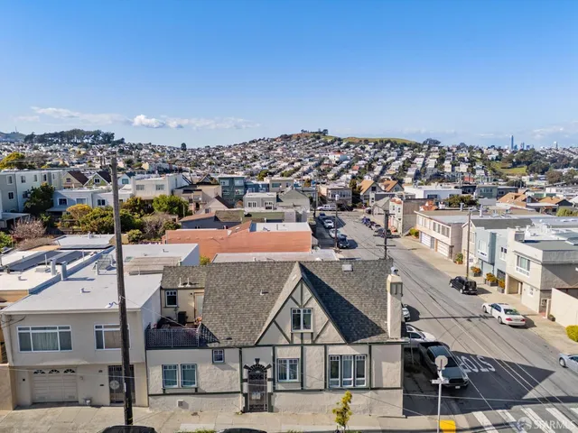 an aerial view of a city