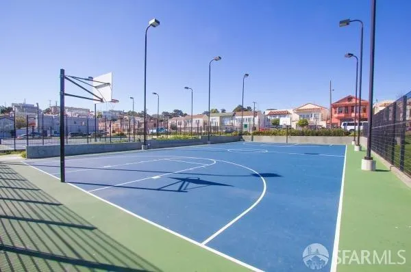 a view of a volley ball court