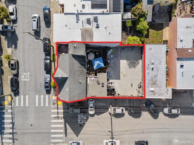 an aerial view of multiple houses