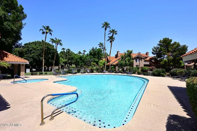 a view of swimming pool and lake view
