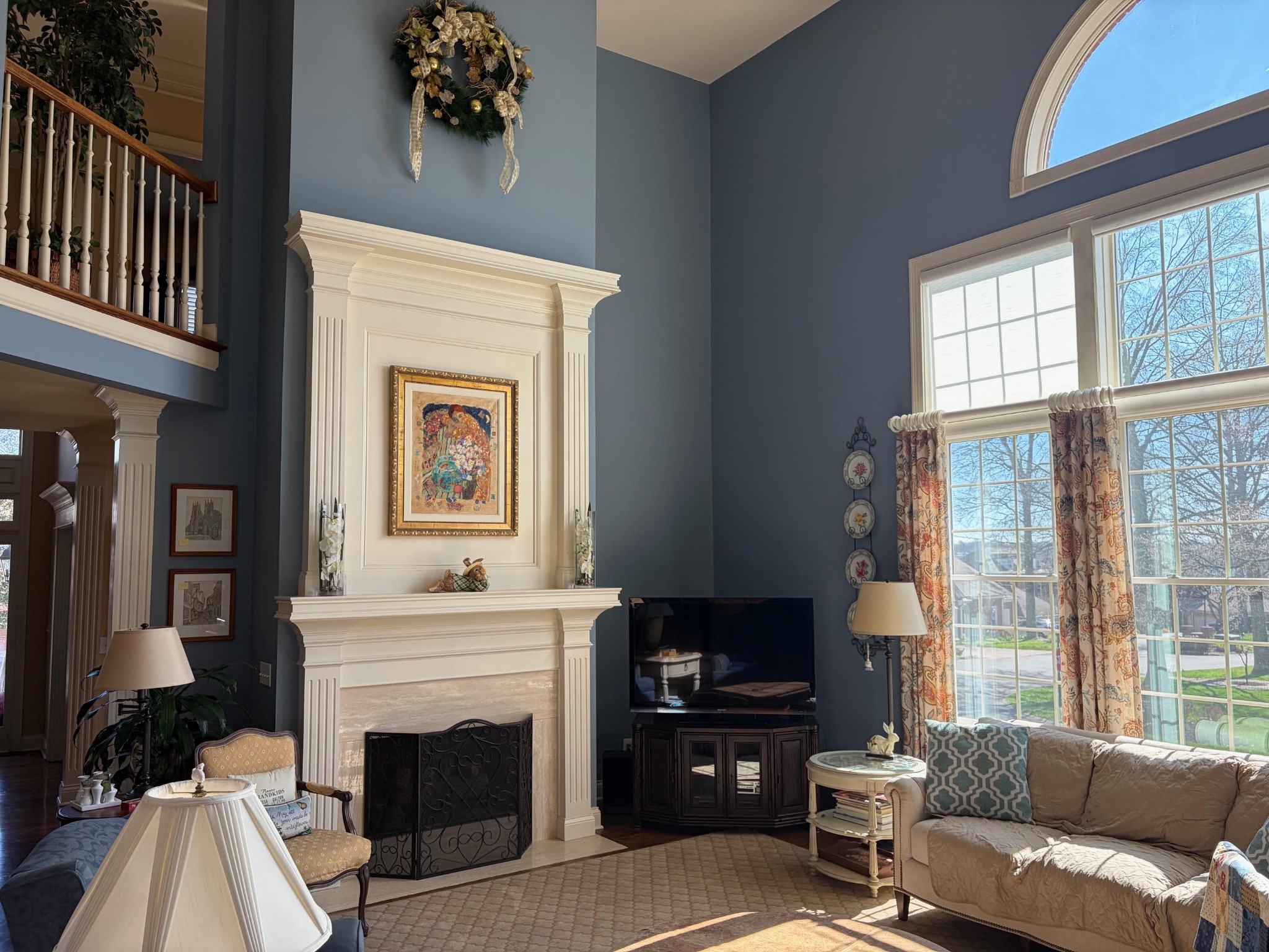 106 Hidden Point Hendersonville, TN 37075 - Photo 11 of 43 a living room with furniture a fireplace and a flat screen tv