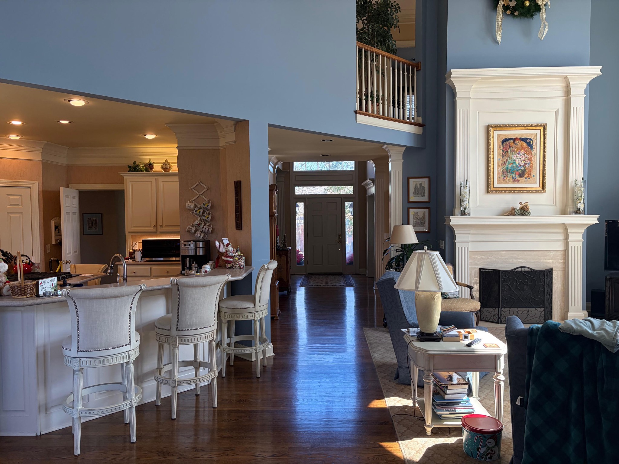 106 Hidden Point Hendersonville, TN 37075 - Photo 14 of 43 a living room with furniture a fireplace and a dining table with wooden floor