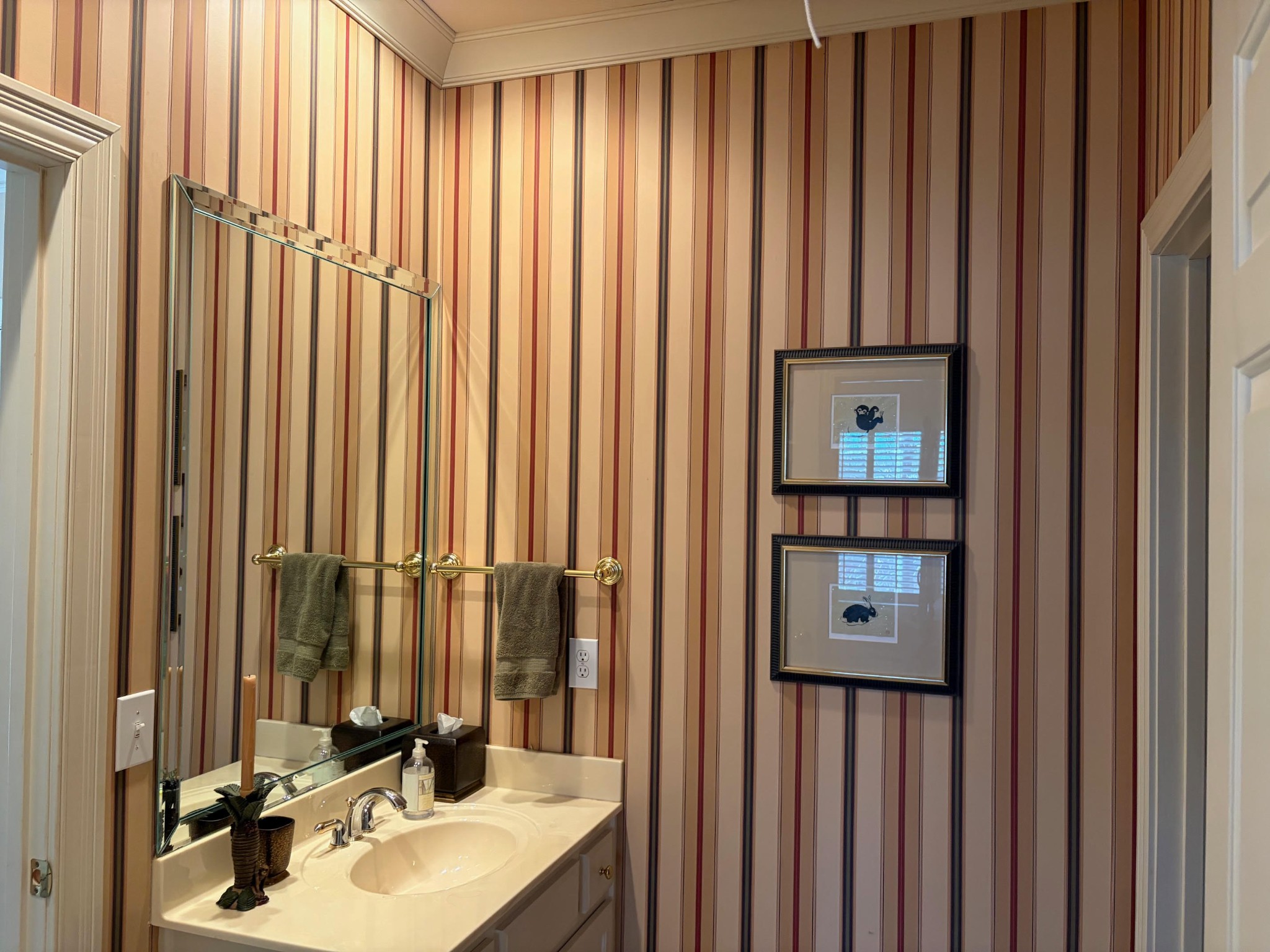 106 Hidden Point Hendersonville, TN 37075 - Photo 38 of 43 a bathroom with a sink a mirror and a shower curtain