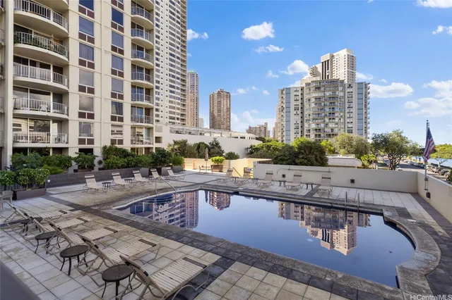 a view of a city with tall buildings