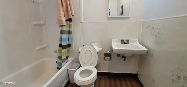 a bathroom with a toilet and a sink
