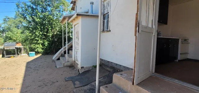 a view of a park with a slide