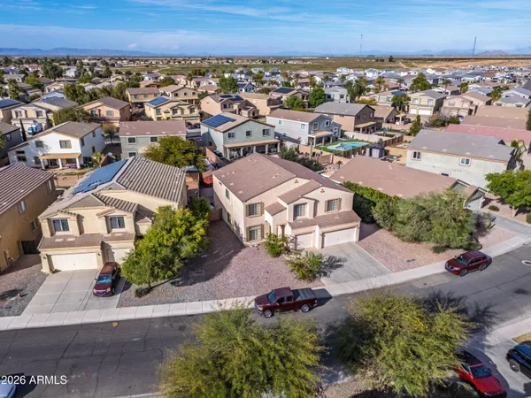 an aerial view of multiple house