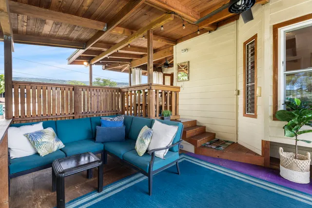 a outdoor living space with furniture