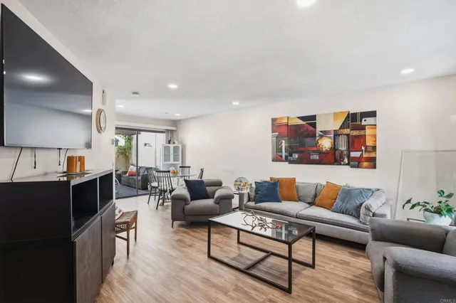 a living room with furniture and a couch