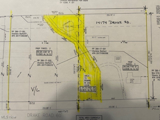 14174 Drake Road Strongsville, OH 44136 - Photo 46 of 46 Proposed Land Split. 2.05 Ac. Parcel. 255X350 (right side Listed Property)