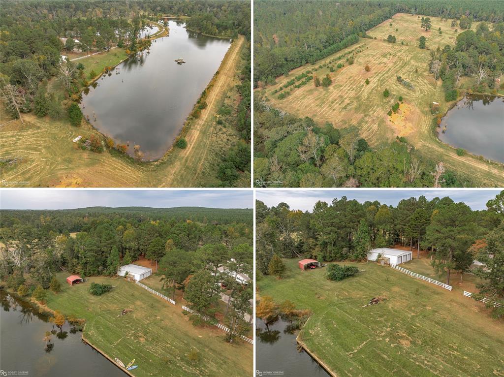 400 Crouch Road Benton, LA 71006 - Photo 6 of 40 Aerial view of property and surrounding area with a nearby body of water and property boundaries highlighted