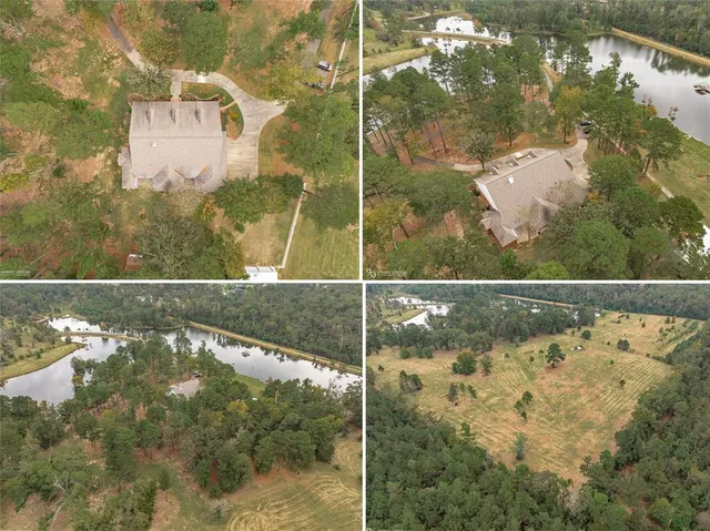 a view of a dining room with furniture a chandelier and window