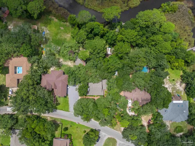 a view of a lake with houses