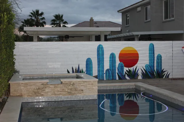 a view of residential houses with outdoor space
