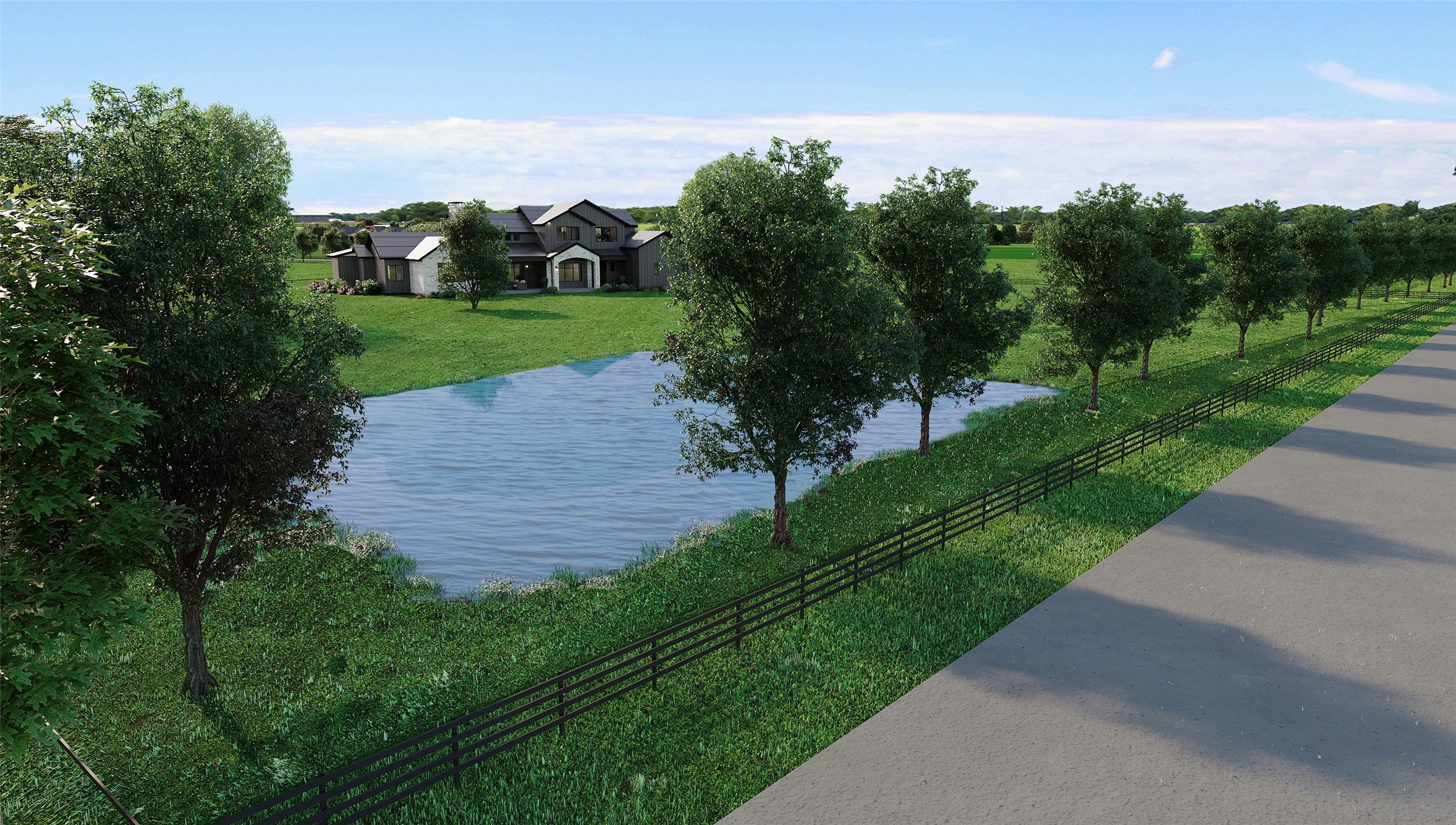 114 Hartfield Road Round Top, TX 78954 - Photo 17 of 18 a view of a street with a yard and a large trees