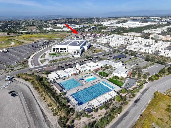 an aerial view of a house