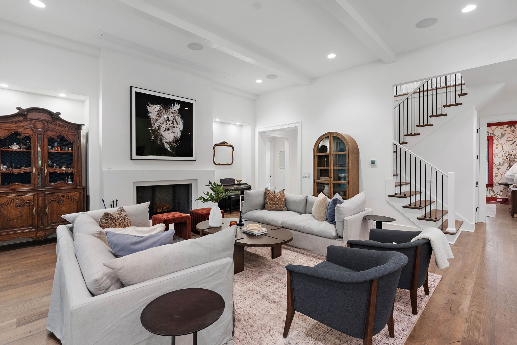 4340 Sneed Road Nashville, TN 37215 - Photo 5 of 49 a living room with furniture and a fireplace