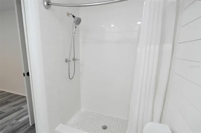 a bathroom with a shower