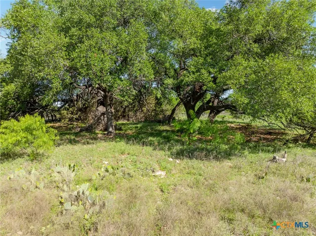 a view of a field with sitting area