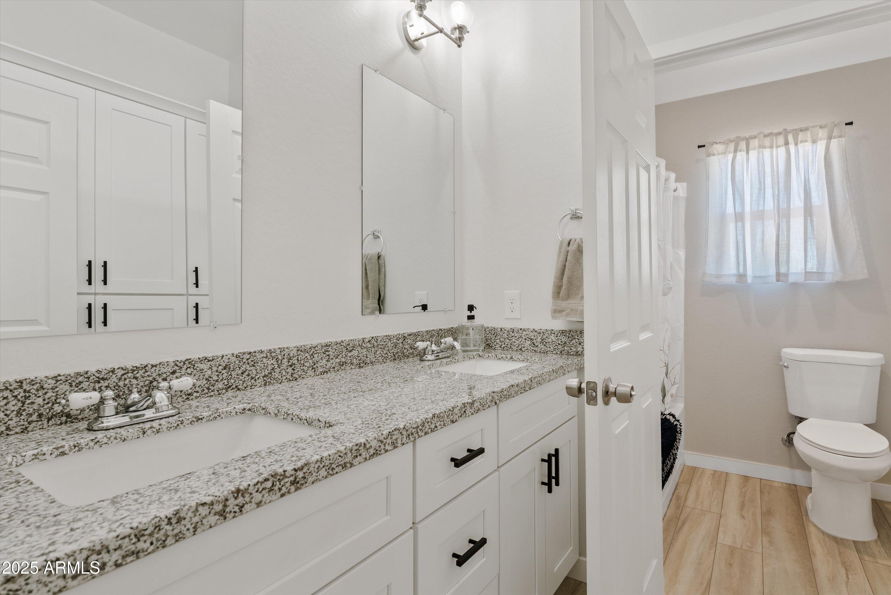 10473 East Dixie Road Florence, AZ 85132 - Photo 27 of 42 a bathroom with a granite countertop sink and a toilet