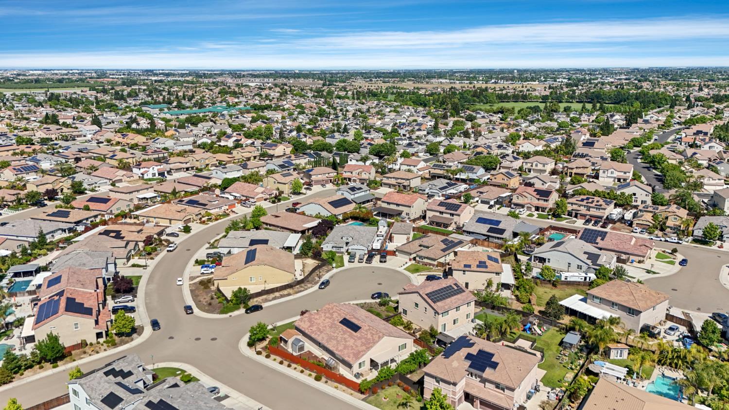 2364 Inyo Place Manteca, CA 95337 - Photo 62 of 69 an aerial view of a city with lots of residential buildings