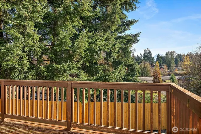a view of a wooden fence