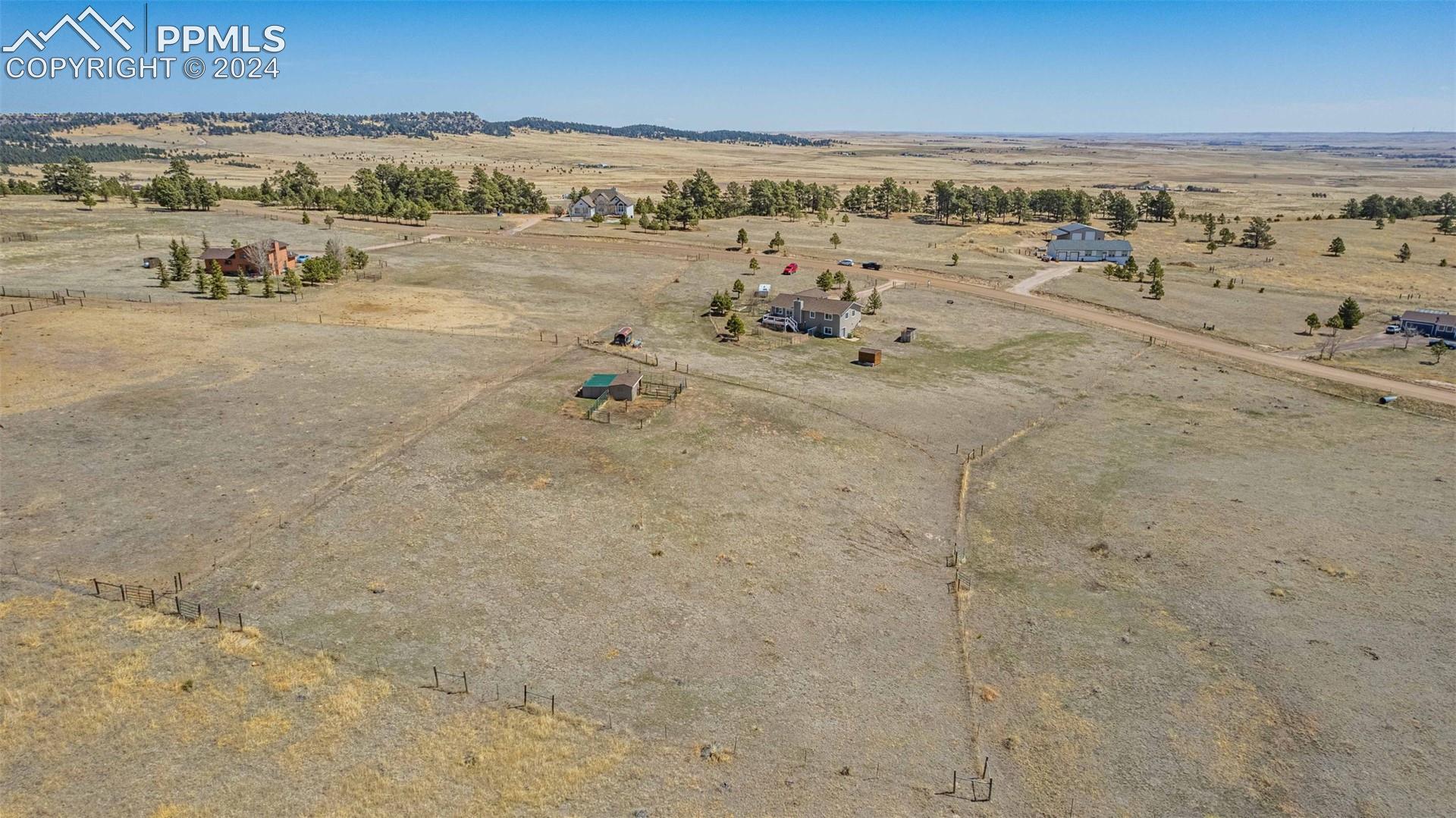 17650 Fremont Fort Road Peyton, CO 80831 - Photo 35 of 41 Bird's eye view featuring a rural view
